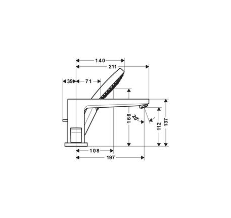 Bộ trộn bồn tắm 4 lỗ Metropol 589.50.522